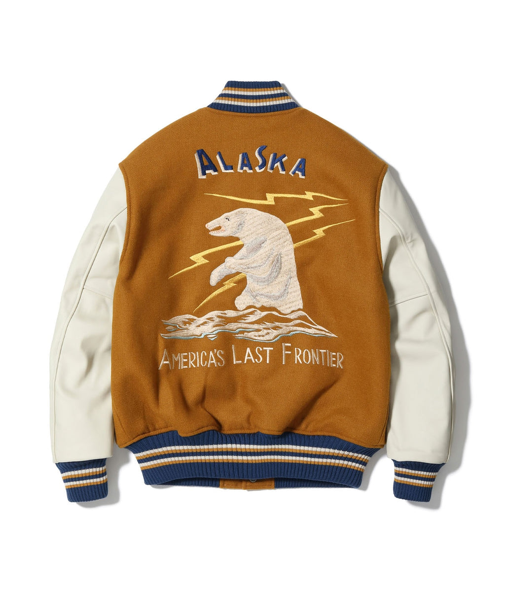 30oz. WOOL MELTON AWARD JACKET “POLAR BEAR” (GOLD)