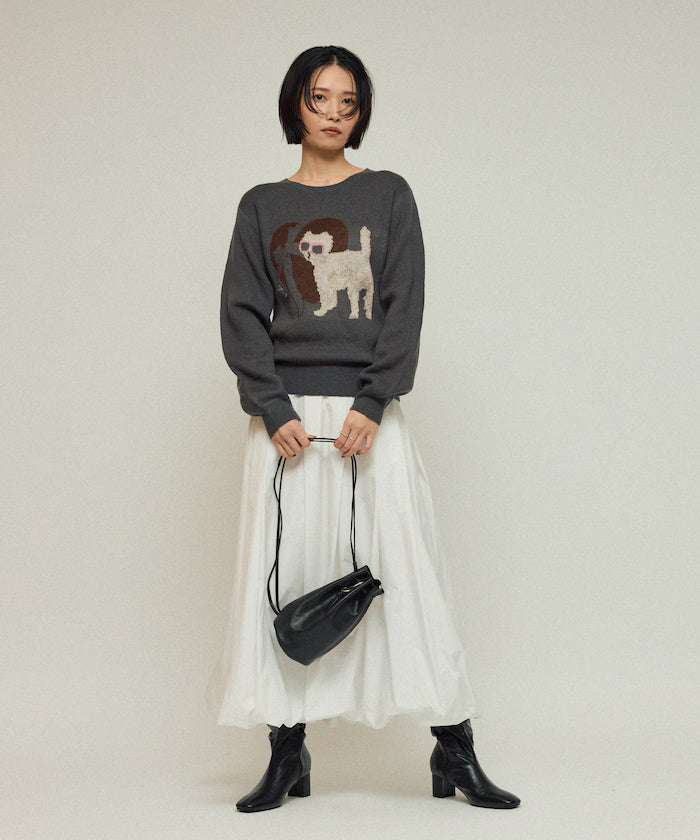 Sweat-like Animal Jacquard Knit