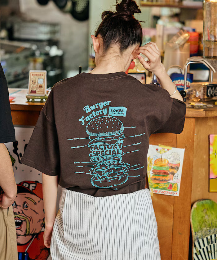 Burger Factory × FREAK'S STORE/ Burger Factory Limited Big Silhouette Back Print Crew Neck T-shirt 【Limited Edition】