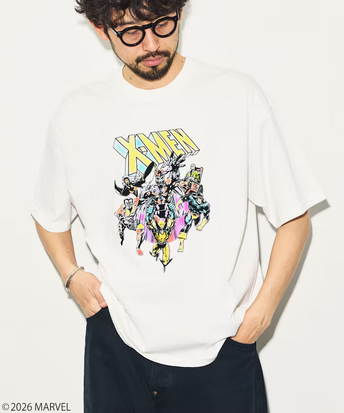 MARVEL/X-MEN Crew Neck T-Shirt / Static Flokki Processing