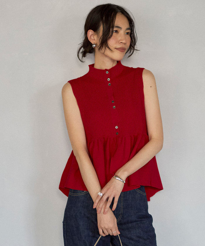 Japan-made Whole Garment Peplum Vest