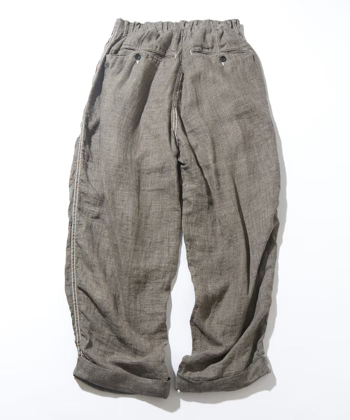 French Linen Tweed 1 Tuck Trousers