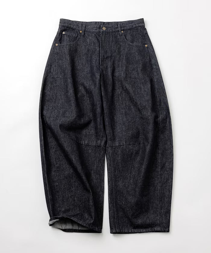 Wide Silhouette Curve Denim Pants One Wash
