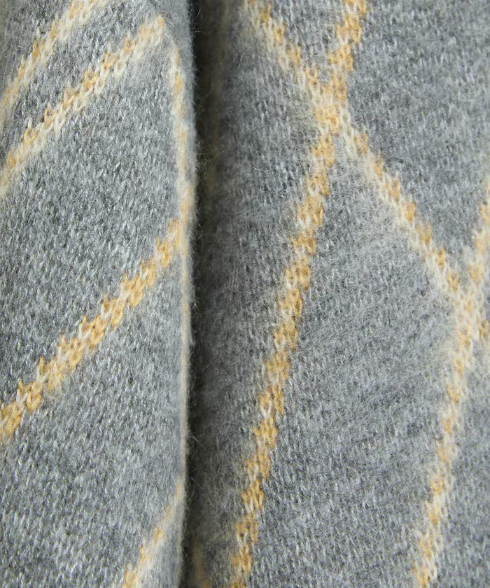 Checked pattern mohair touch skimmer knit limited edition