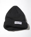 Straw Yarn Roll Knit Cap - Black