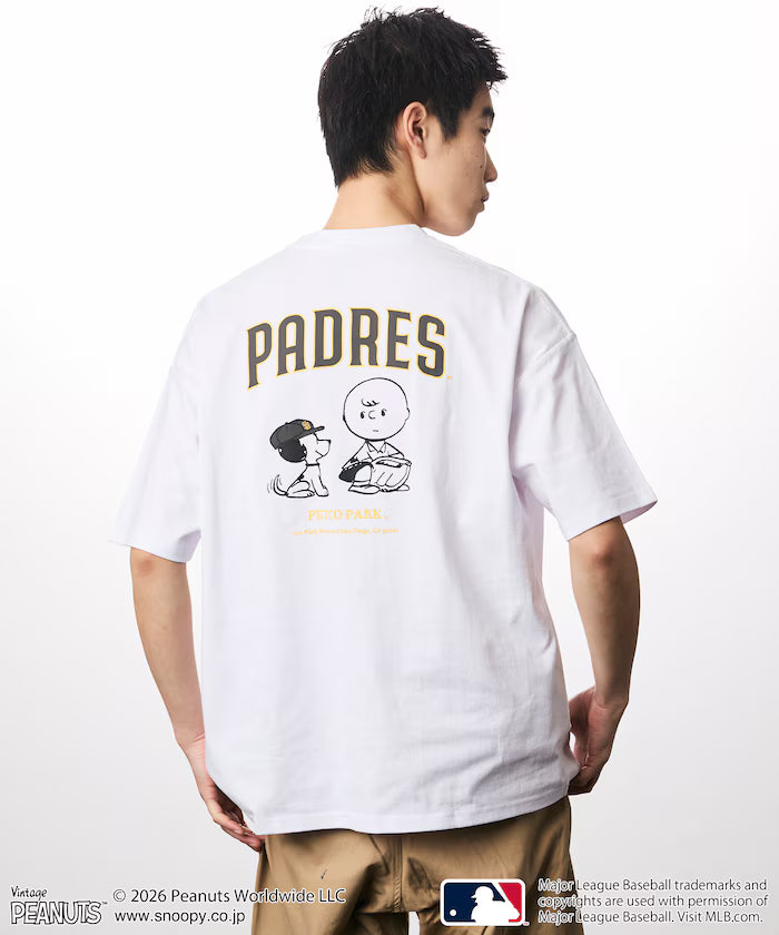 PEANUTS x MLB Exclusive Big Silhouette Back Print T-Shirt / PADRES 【Limited Edition】