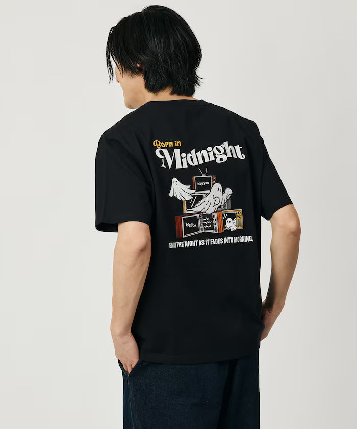 Relaxed Fit Back Embroidery Design Crew Neck T-Shirt / Midnight [Limited Edition]