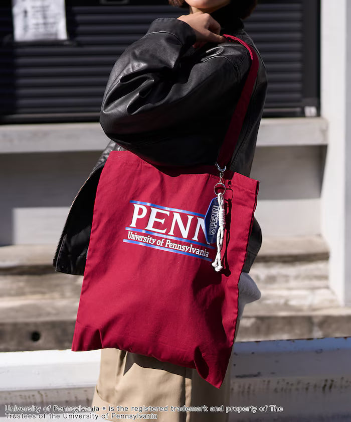 College Logo Tote Bag with Key Charm/A4 Size Tote Bag