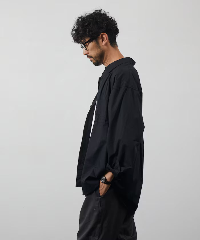 <New Color Added> Relaxed Fit Broad Shirt / Regular Collar / Long Sleeve