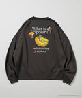 Big Silhouette Back Print Crewneck Sweat / PlayStation Sarugatchi 【Limited Edition】 - Charcoal