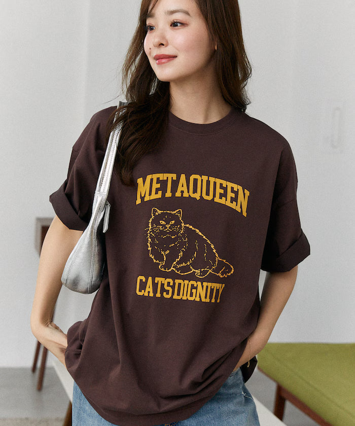 <Functional Material> METAQUEEN Cat Print T-Shirt Limited Edition