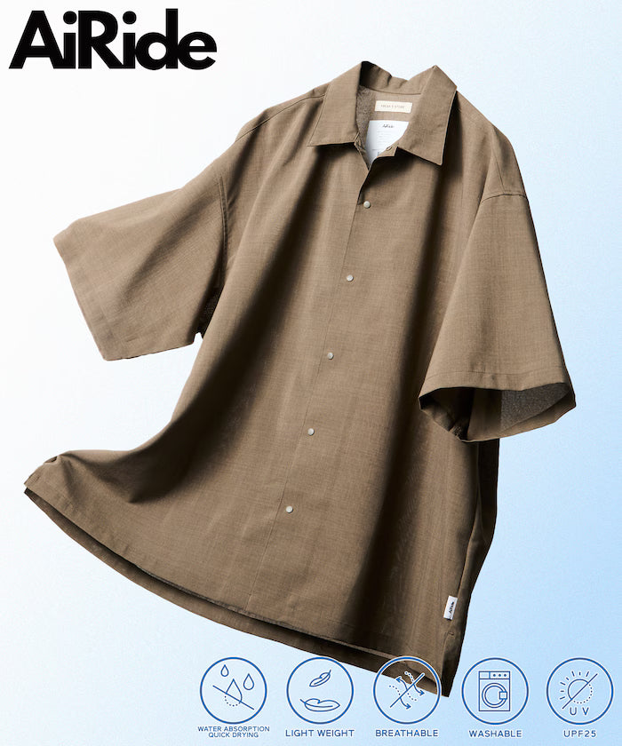 AiRide/AiRide Relax Fit Short Sleeve Open Collar Shirt/Quick Dry/UV Cut [Limited Edition] - Greige