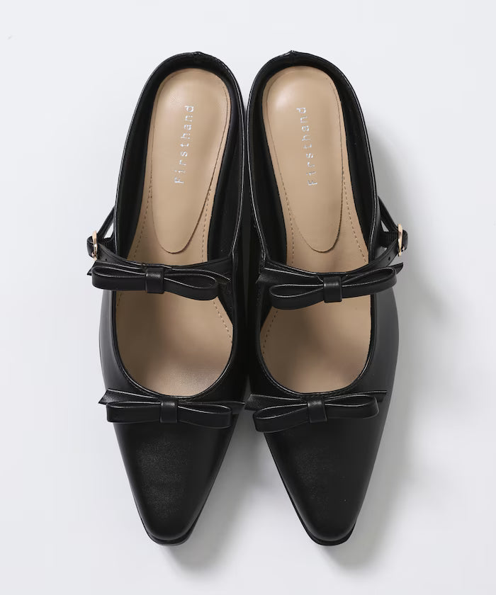 Double Ribbon Strap Mule