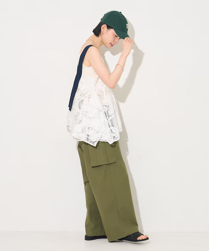 Flower Motif Batten Lace Iris Hem Camisole Top 【Limited Edition】