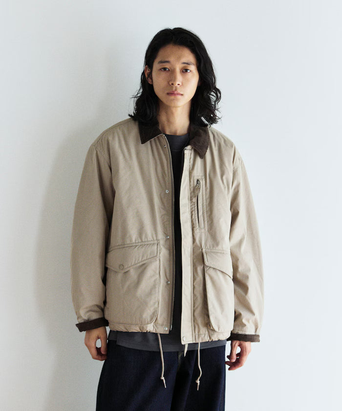 Corduroy panel cotton nylon blouson