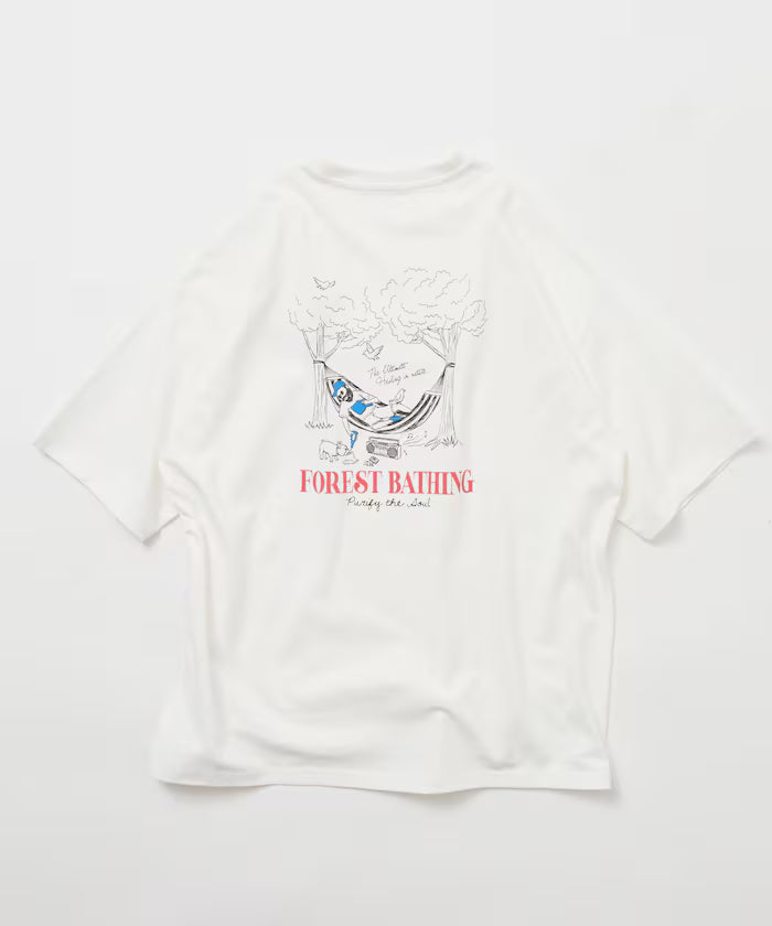 Limited Edition Relaxed Fit Back Print Crew Neck T-Shirt FOREST BATHING MAN TEE
