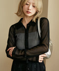 Mesh Shirt Cardigan Limited Edition - Black
