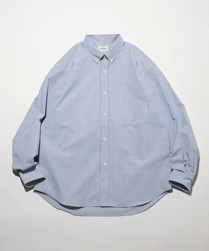 AIRDRY HIGH TECHYARN High-performance Material Oxford Button-down Shirt Long Sleeve - Blue