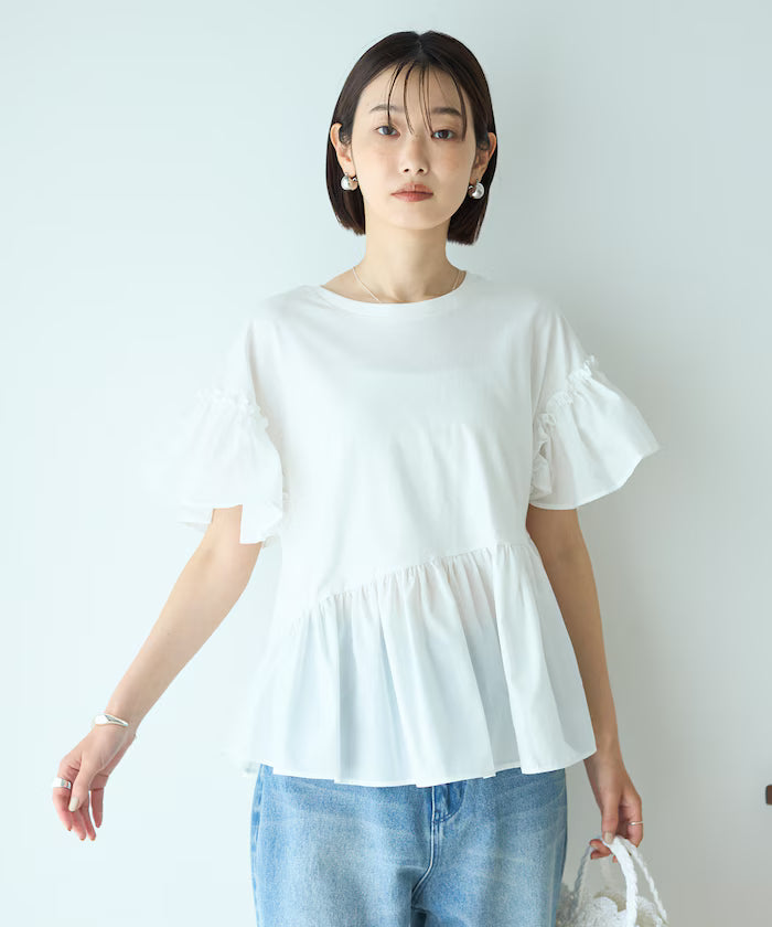 Organic Cotton Frill Sleeve T-shirt