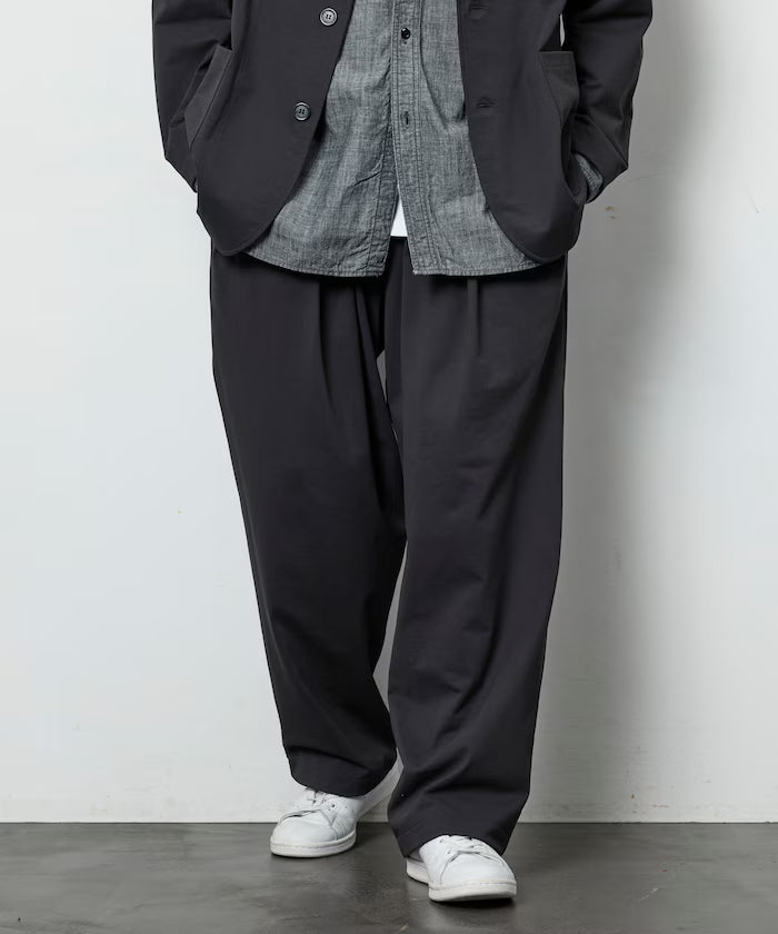 AIRDRY HIGH TECH YARN High-Performance Material Easy Wide Slacks Pants Relaxed Fit