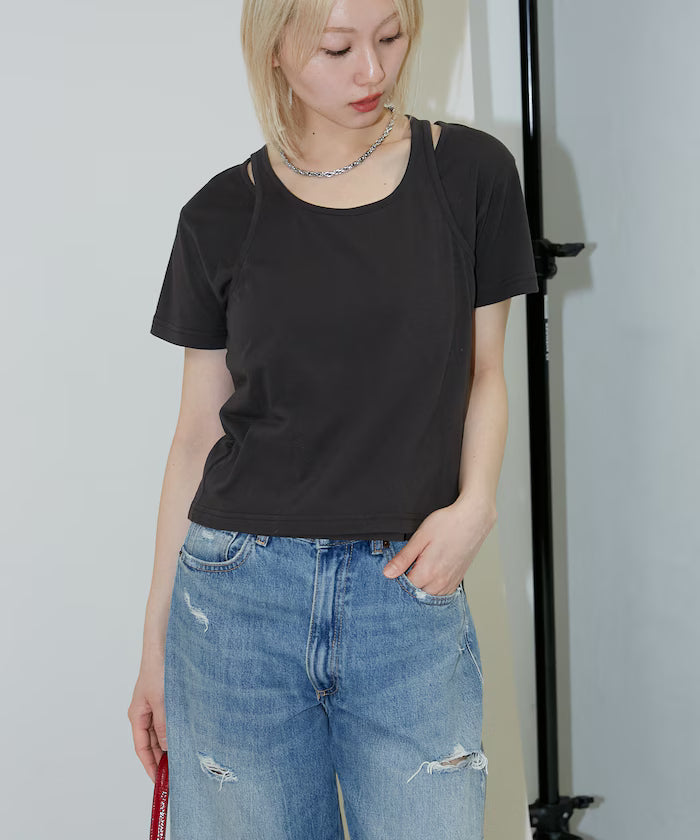 <Set Item> Tank Top Layered T-Shirt Limited Edition