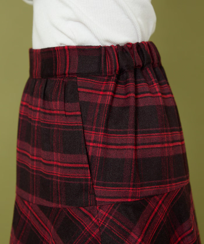 Nell Check Asymmetrical Frill Skirt