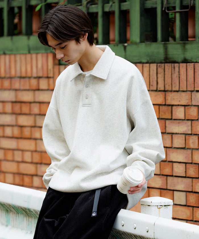 Relaxed Fit Spindle Polo Collar Sweat / Hem Code [Limited Edition]