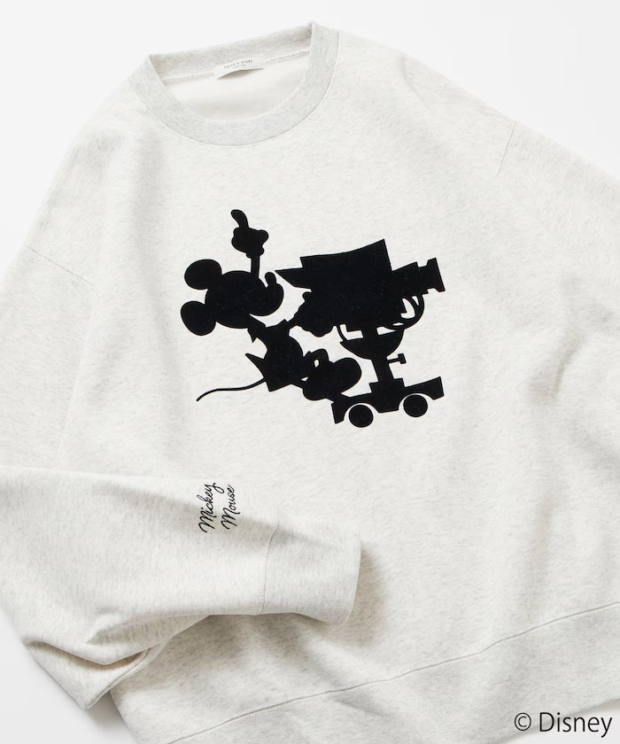 FREAK'S STORE×Ami Maeda/Disney/Mickey Mouse/Mickey Mouse/Flock Print Sweatshirt [Limited Edition]
