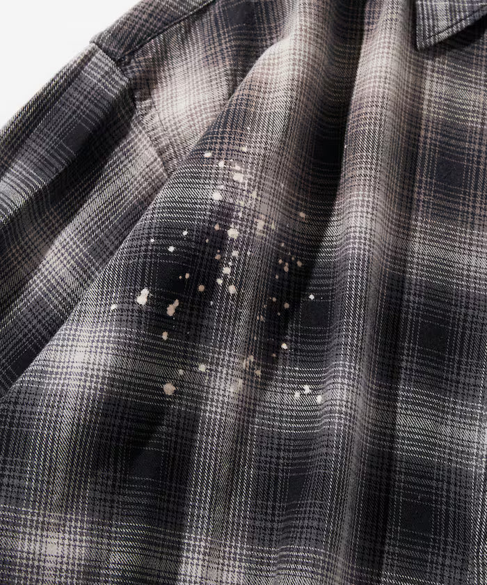 Relax Fit Relaxed Fit Bleached Ombre Check Flannel Shirt [Limited Edition]