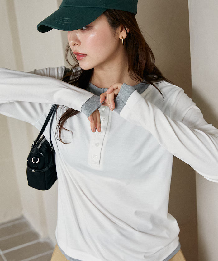 Henry Neck Layered Long Sleeve T Limited Edition