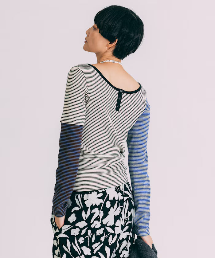 Healthknit Slim Stripe Tank T-Shirt SET - Off-White