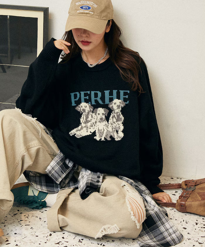 Dalmatian Dog Design Jacquard Knit Limited Edition