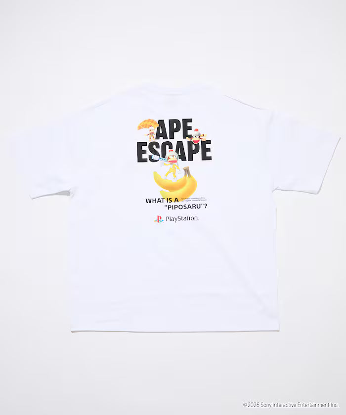 Big Silhouette Back Print Crew Neck T-Shirt/PlayStation Ape Escape 【Limited Edition】