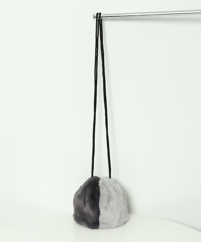 Fake Fur Mini Drawstring Bag