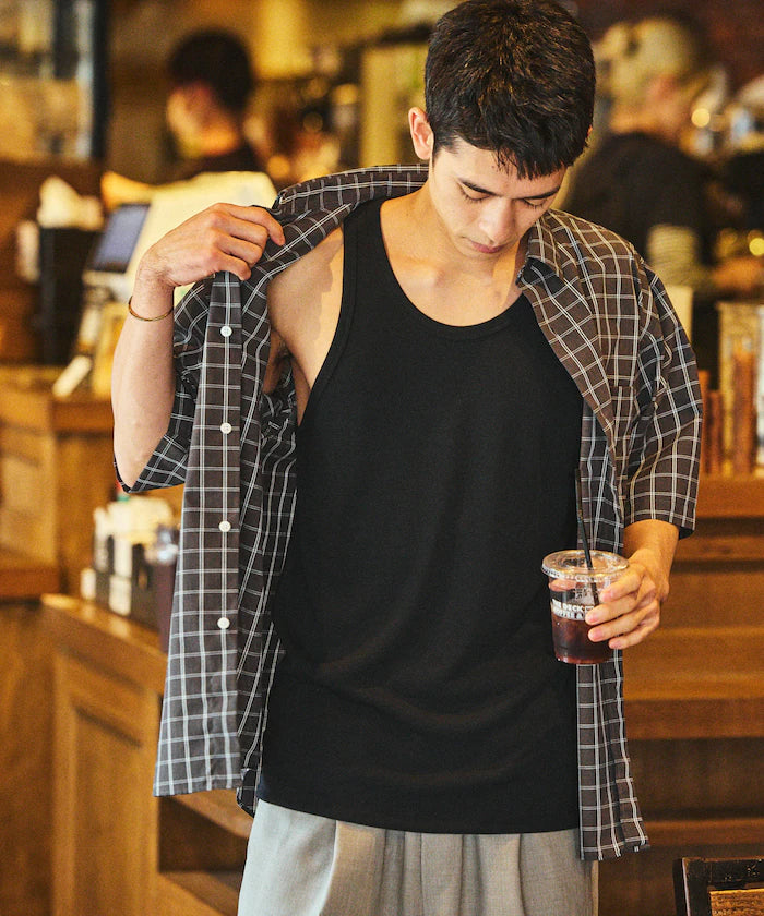 AIRDRY FUNCTIONAL High-Performance Material Ribbed Tank Top / Quick Drying / Heat Shielding