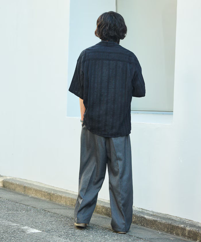 Relaxed Fit Allover Jacquard Open Collar Shirt [Limited Edition]