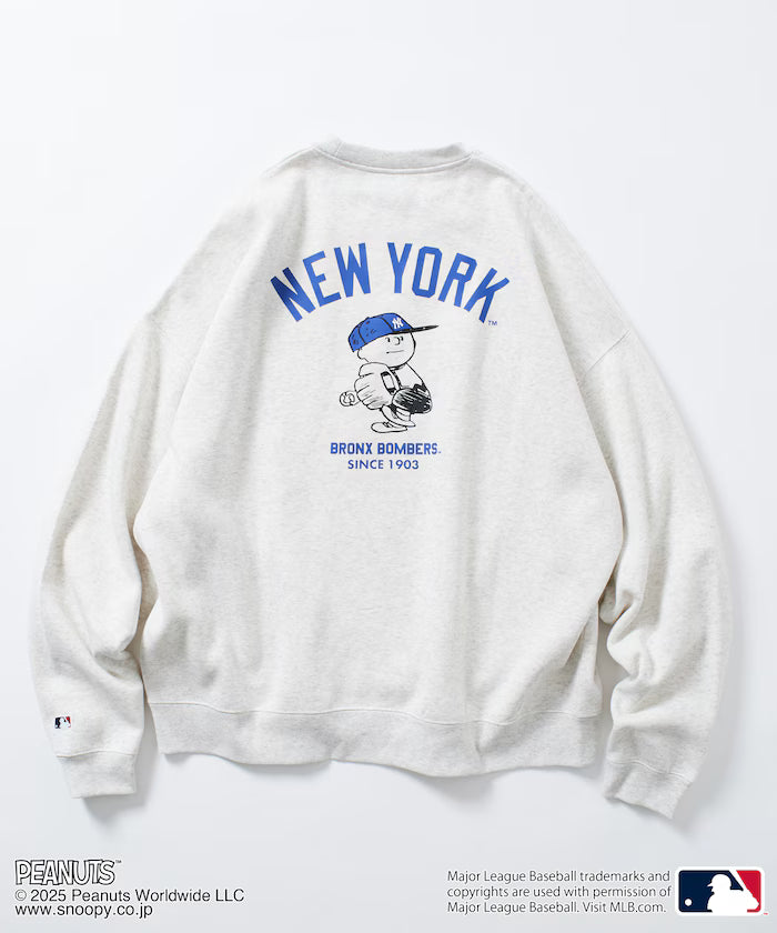 MLB×PEANUTS Exclusive Big Silhouette Back Print Crew Neck Sweat/YANKEES [Limited Edition]