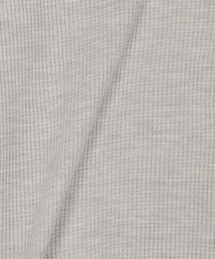 Waffle Fake Layered Henry Neck T-Shirt