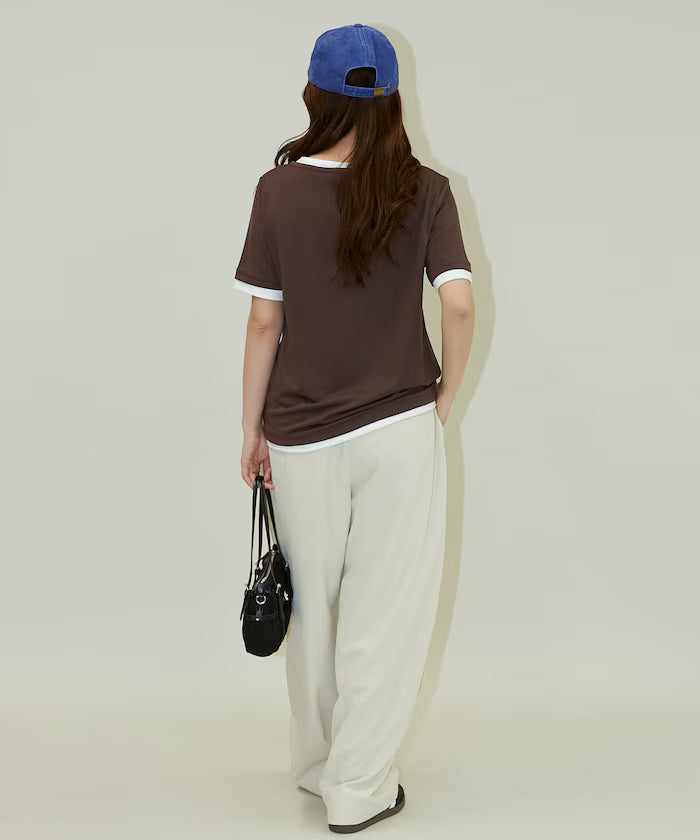 Layered Color Scheme Henley Neck T-Shirt Limited Edition