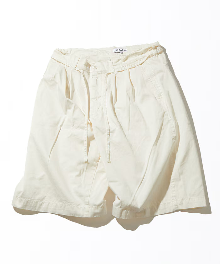 Extra Long Staple Organic Cotton 2 Tuck Chino Shorts - Off-White