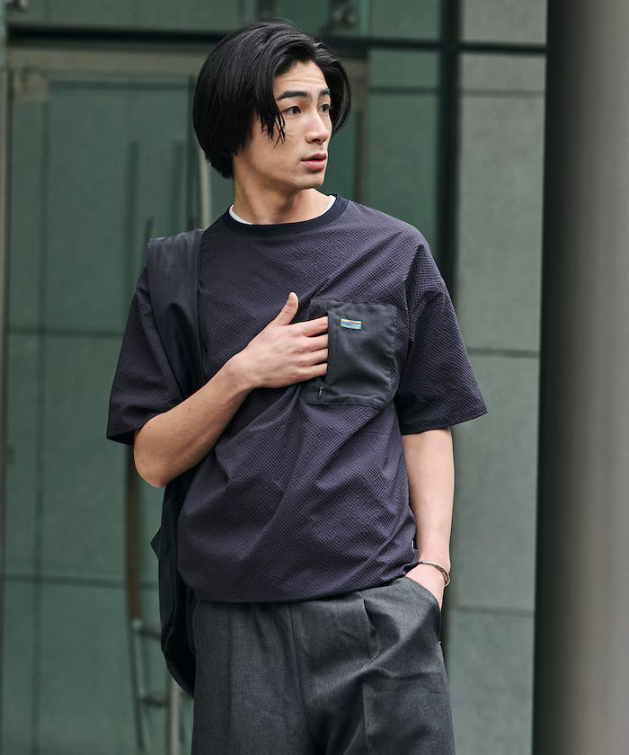 Limited release AiRide Air Ride Relax Fit Mult-material Pocket Seersucker Pullover Top Quick-drying UV Protection