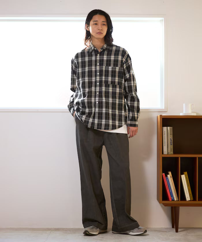 Big Silhouette Ombre Check Shirt / Long Sleeve