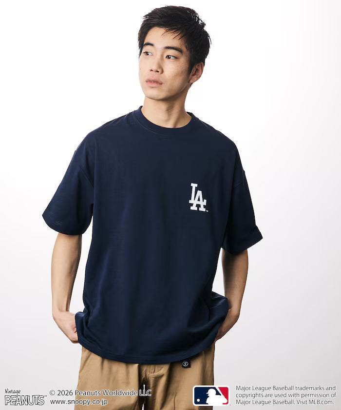 PEANUTS×MLB Exclusive Big Silhouette Back Print T-Shirt / DODGERS 【Limited Edition】