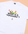 Big Silhouette Crew Neck Print T-shirt/PlayStation Sarugatchi/WHAT IS A PIPOSARU 【Limited Edition】 - White