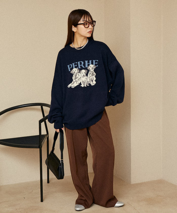Dalmatian Dog Design Jacquard Knit Limited Edition