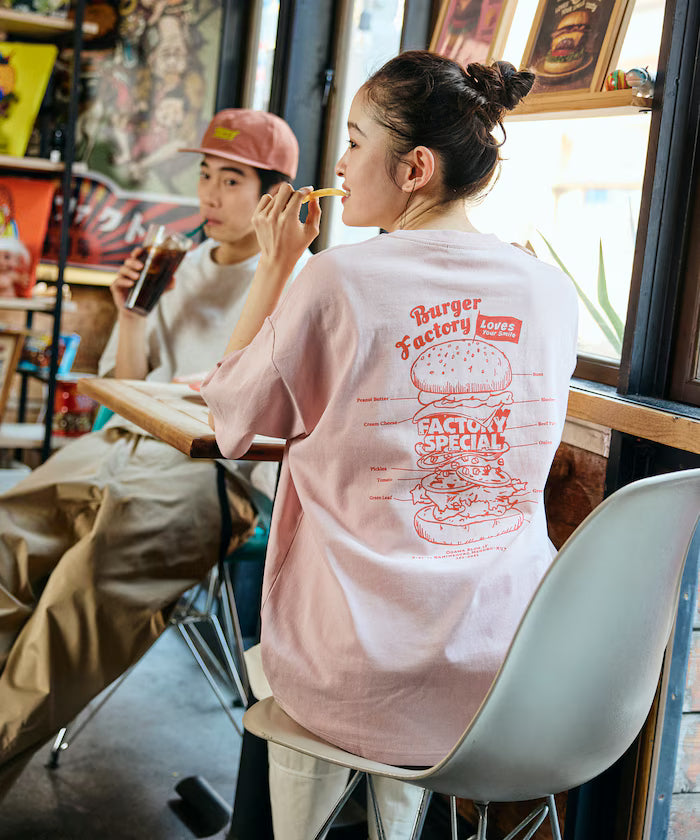 Burger Factory × FREAK'S STORE/ Burger Factory Limited Big Silhouette Back Print Crew Neck T-shirt 【Limited Edition】