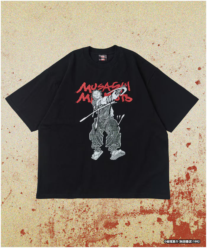 [Sale starts June 12, 12:00] Baki 'Niten Ichi Ryu/Miyamoto Musashi' Print Crewneck T-Shirt - Black