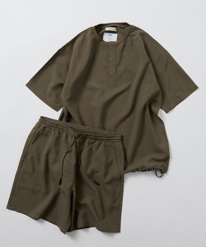 AiRide/Packable Setup/Henley Neck Pullover/Shorts/Packable/Quick-Drying/UVA Cut 【Limited Edition】