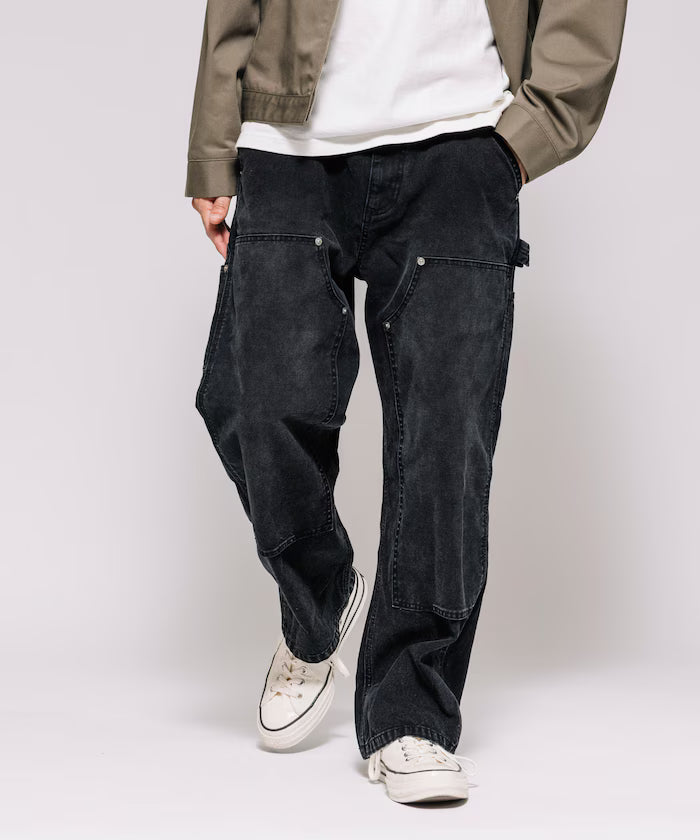 Fade Processing Light Duck Double Knee Painter Pants Vintage