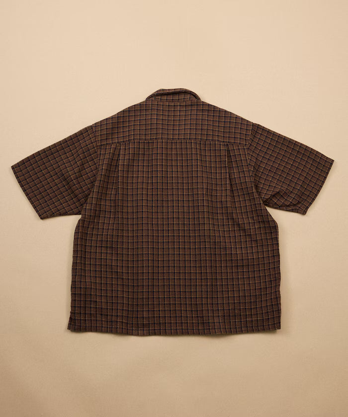 AUSTRALIAN COTTON Open Collar Check Shirt Short Sleeve